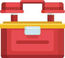 red toolkit box flat style vector illustration, Red color container box tock vector image, Plastic red box clip art , symbol, icon stock vector graphic