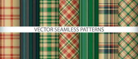 Set textile tartan seamless. Vector pattern texture. Fabric background check plaid.