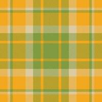 Plaid check pattern in orange and red colors. Seamless fabric texture. Tartan textile print. vector