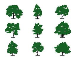 Collection of flat trees Icon. Can be used to illustrate any nature or healthy lifestyle topic. vector