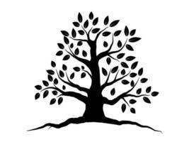 Black Branch Tree or Naked trees silhouettes. Hand drawn isolated illustrations. vector