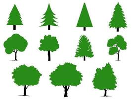 Collection of flat trees Icon. Can be used to illustrate any nature or healthy lifestyle topic. vector