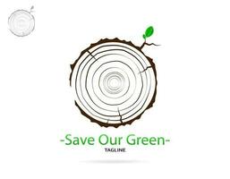 Save our green logo concept. Flat vector Illustration. Can be used for your work.