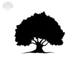 Black Trees and root with leaves look beautiful and refreshing. Tree and roots LOGO style. vector