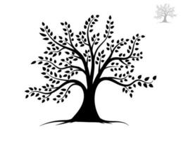 negro árbol símbolo estilo y blanco antecedentes. lata ser usado para tu trabajar. vector