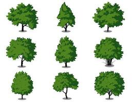 Collection of flat trees Icon. Can be used to illustrate any nature or healthy lifestyle topic. vector