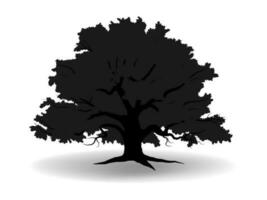 Black Trees and root with leaves look beautiful and refreshing. Tree and roots LOGO style. vector