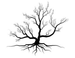 negro árbol símbolo estilo y blanco antecedentes. lata ser usado para tu trabajar. vector