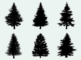 collection isolated tree Symbol silhouette style on white background. Can be used for your work. vector