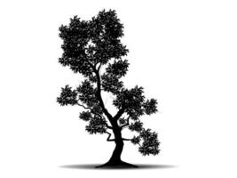 Black Branch Tree or Naked trees silhouettes. Hand drawn isolated illustrations. vector