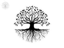 Black Branch Tree or Naked trees silhouettes. Hand drawn isolated illustrations. vector