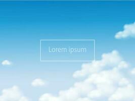 Blue Sky with clouds nature Landscape Background. vector