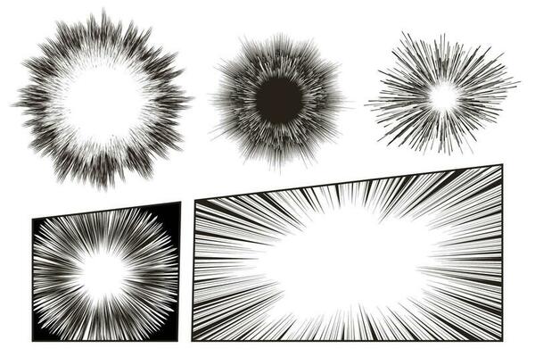 Manga speed line and radial effect for comic scene