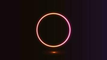 round picture frame design with glowing neon color effect vector