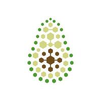 Digital fruit logo. Avocado fruit with data circuit connection icon logo vector illustration