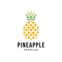 Digital fruit logo. Concept of logo in the form of a pineapple with circuit board design template vector