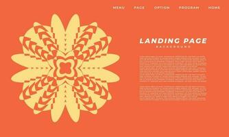 Abstract floral shape background template copy space. Geometric orange landing page design. vector