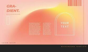 Fluid orange and yellow gradient mesh background template copy space for landing page, poster, or banner vector