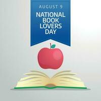 national book lovers day design template. book lovers greeting. book vector design. book illustration. apple design. flat design.