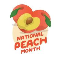 national peach month design template for celebration. peach vector template. flat peach design illustration. peach fruit. banner design.