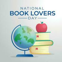 national book lovers day design template. book lovers greeting. book vector design. book illustration. apple design. flat design.