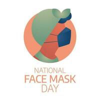 national face mask day design template for celebration. face mask illustration. flat medical mask design. mask illustration. vector