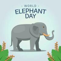 mundo elefante día diseño modelo para celebracion. elefante día diseño modelo para saludo. bandera para mundo elefante día. elefante vector imagen. plano diseño. silueta diseño.