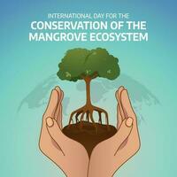 International Day for the Conservation of the Mangrove Ecosystem design template. mangrove design illustration. flat mangrove design. vector