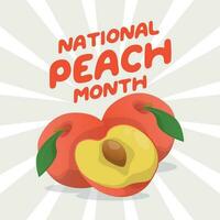 national peach month design template for celebration. peach vector template. flat peach design illustration. peach fruit. banner design.