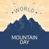 montaña día. mundo montaña día. internacional montaña día. plano montaña diseño. plano ilustración. naturaleza escenario. vector