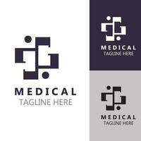 médico logotipo salud cuidado sencillo moderno diseño ilustración modelo vector