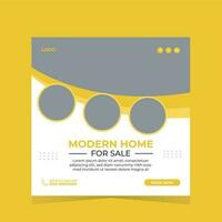 Real estate house property instagram post or web banner template. vector