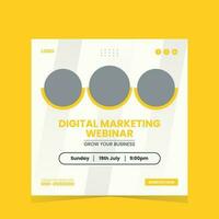 Digital marketing and corporate live webinar social media post template vector