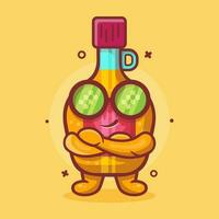 cute maple syrup bottle character mascot cool expression isolated cartoon in flat style design vector