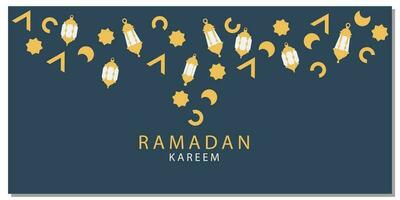 Ramadan Kareem flat style simple modern background vector