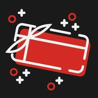 Red gift Black friday flat style vector