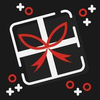 Red gift Black friday flat style vector