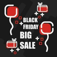 Black friday Big Sale social media post template flat style vector