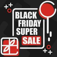 Black friday Big Sale social media post template flat style vector