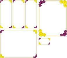 Purple and yellow floral print set vector