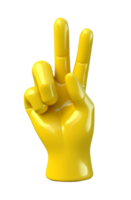 2 finger icon. peace symbol, counting, etc 3d illustration. generative ai png