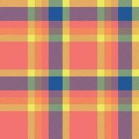 Plaid seamless texture of pattern tartan background with a check fabric vector textile.