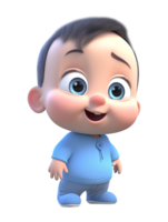 cute baby 3d character with smiling face expression. generative ai png