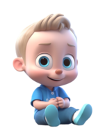 cute baby 3d character with smiling face expression. generative ai png