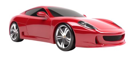 red sports car 3d element. generative ai png