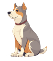 cute dog sticker cartoon character. generative ai png