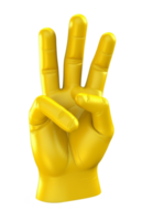 3 finger symbol hand ikon. ai genererad 3d illustration png