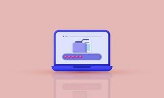 3d rendering illustration download folder icon vector trendy symbols isolated on background