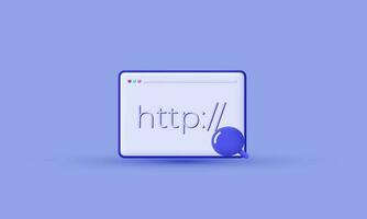 3d web window http link hyperlink website icon vector illustration trendy symbols isolated on background