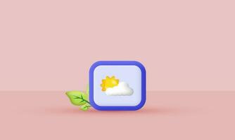 3d weather report application icon illustration vector trendy symbols isolated on background